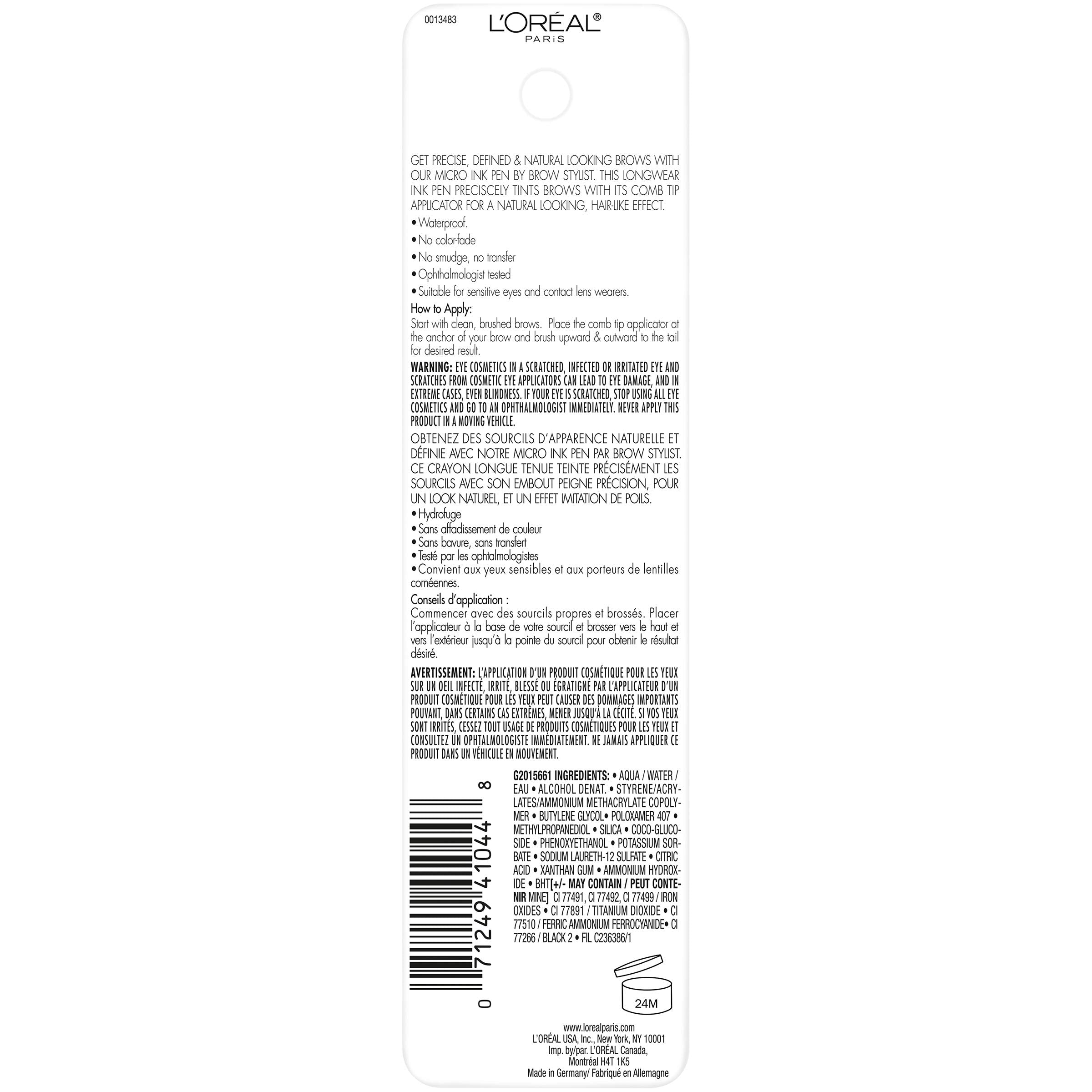 L’Oréal Paris Micro Ink Pen efecto natural y definición precisa.
