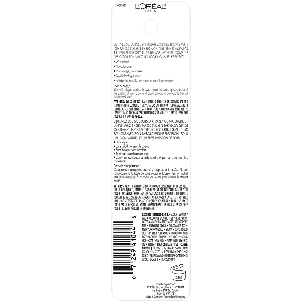 L’Oréal Paris Micro Ink Pen efecto natural y definición precisa.