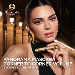 L'Oréal Paris Panorama Mascara cepillo multinivel captura cada pestaña para definición total.
