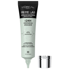L’Oréal Paris Prime Lab primer enrojecimiento: se ve la botella para neutralizar el enrojecimiento.