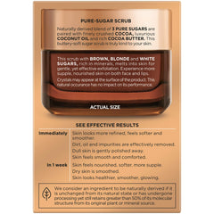 Exfoliación suave con azúcares moreno, rubio y blanco y minerales.
