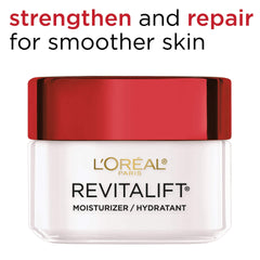 Envase compacto Revitalift listo para rutina de cuidado.