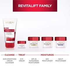 Rutina diaria Revitalift: hidratación y cuidado antiarrugas para la piel.