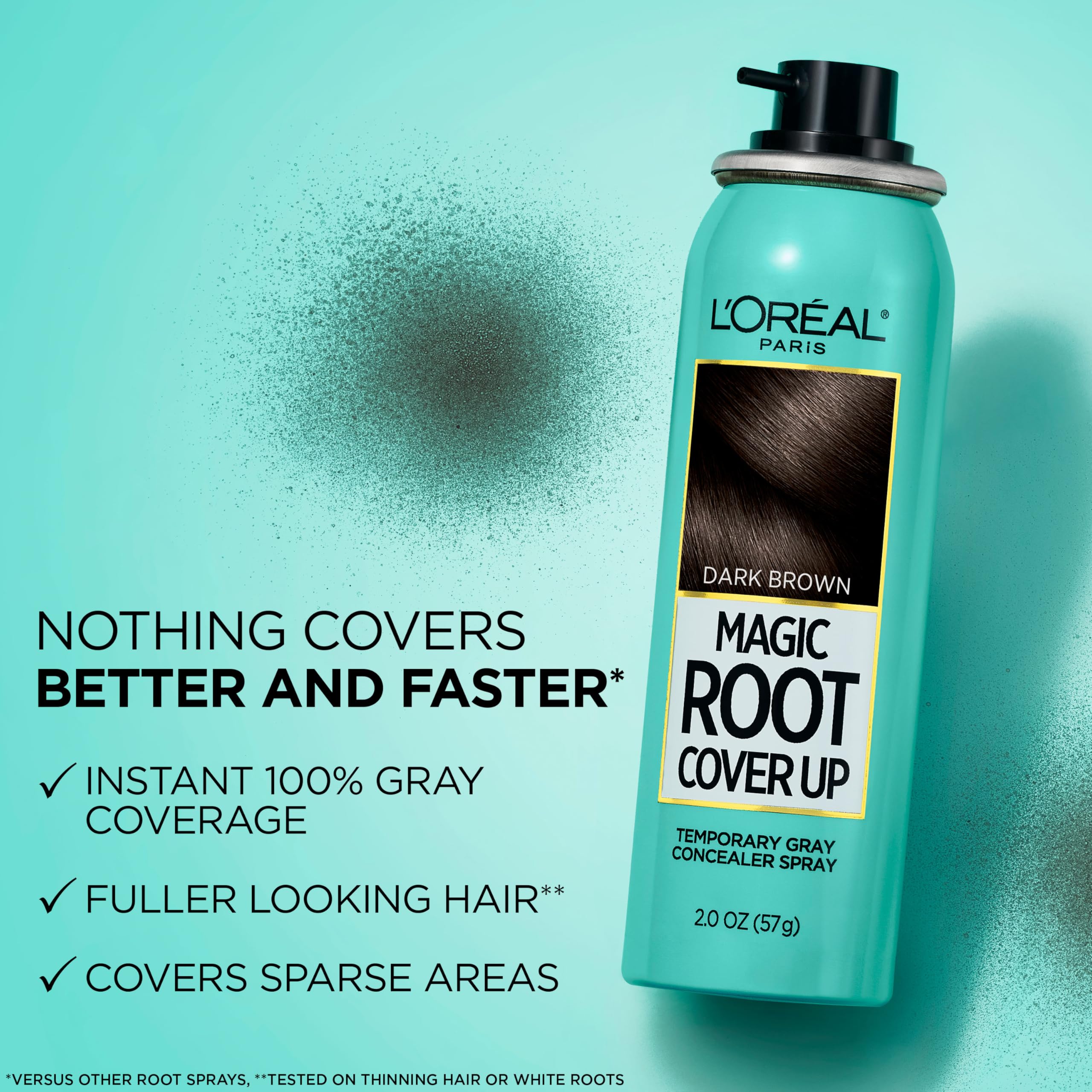 Botella de L'Oréal Paris Root Cover Up, aplicación de secado rápido.