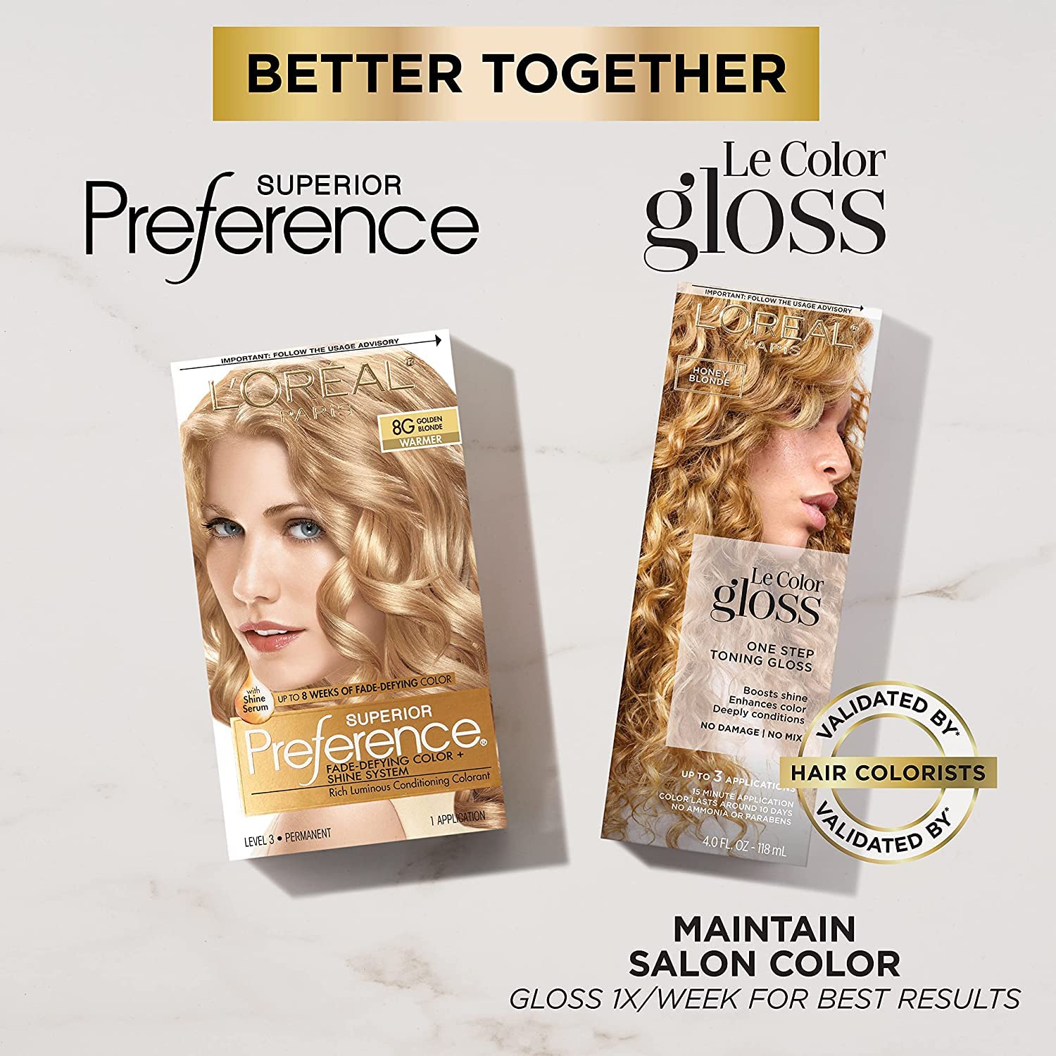 L’Oréal Paris Superior Preference 9GR brillo sedoso tras el tinte.
