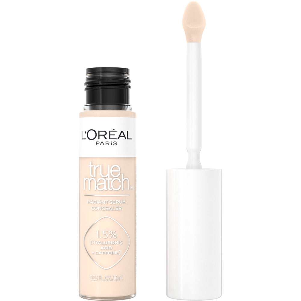 L'Oreal Paris True Match Radiant Serum Concealer flat-tip application for smooth coverage.