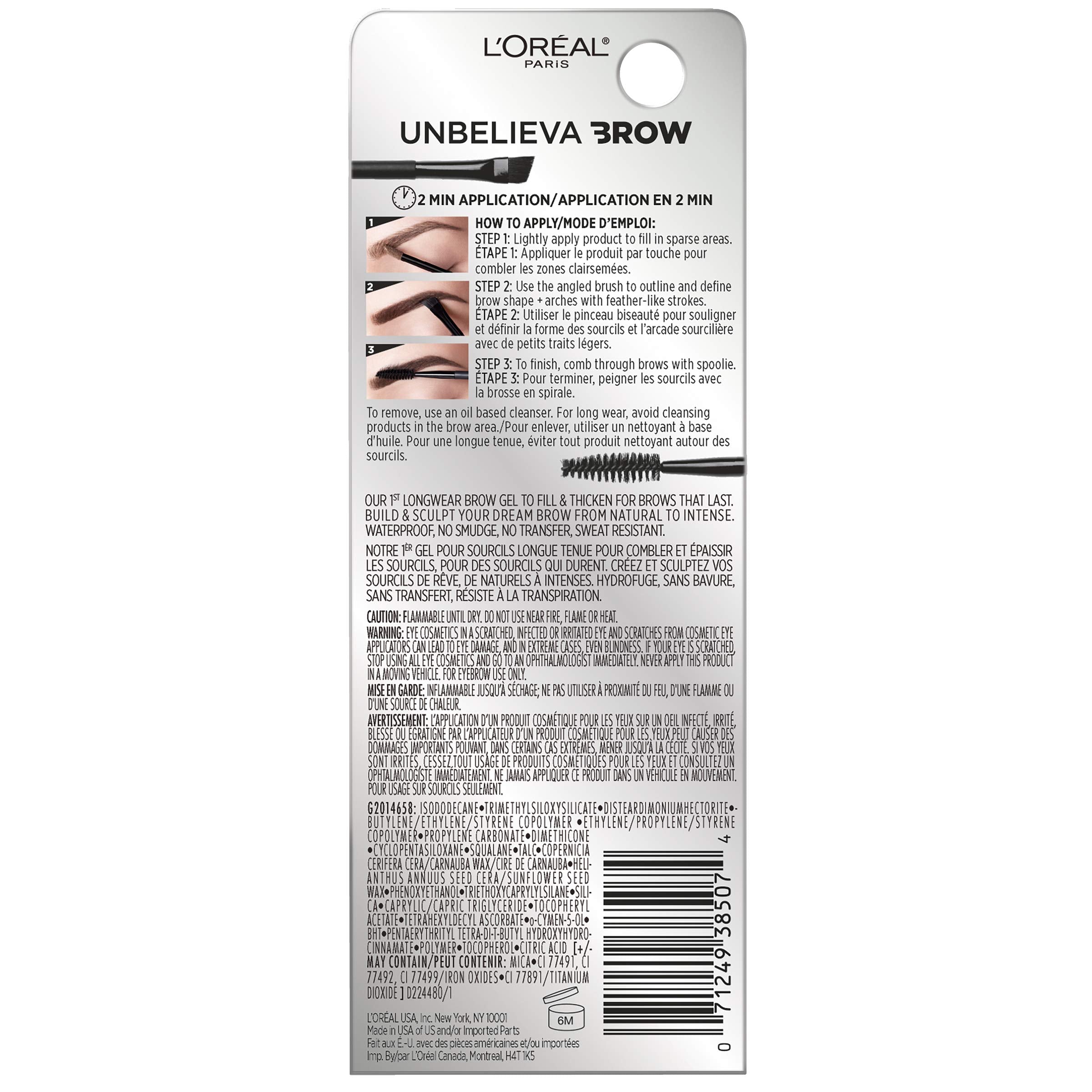 L'Oreal Paris Unbelieva-Brow acabado denso para mayor volumen en las cejas