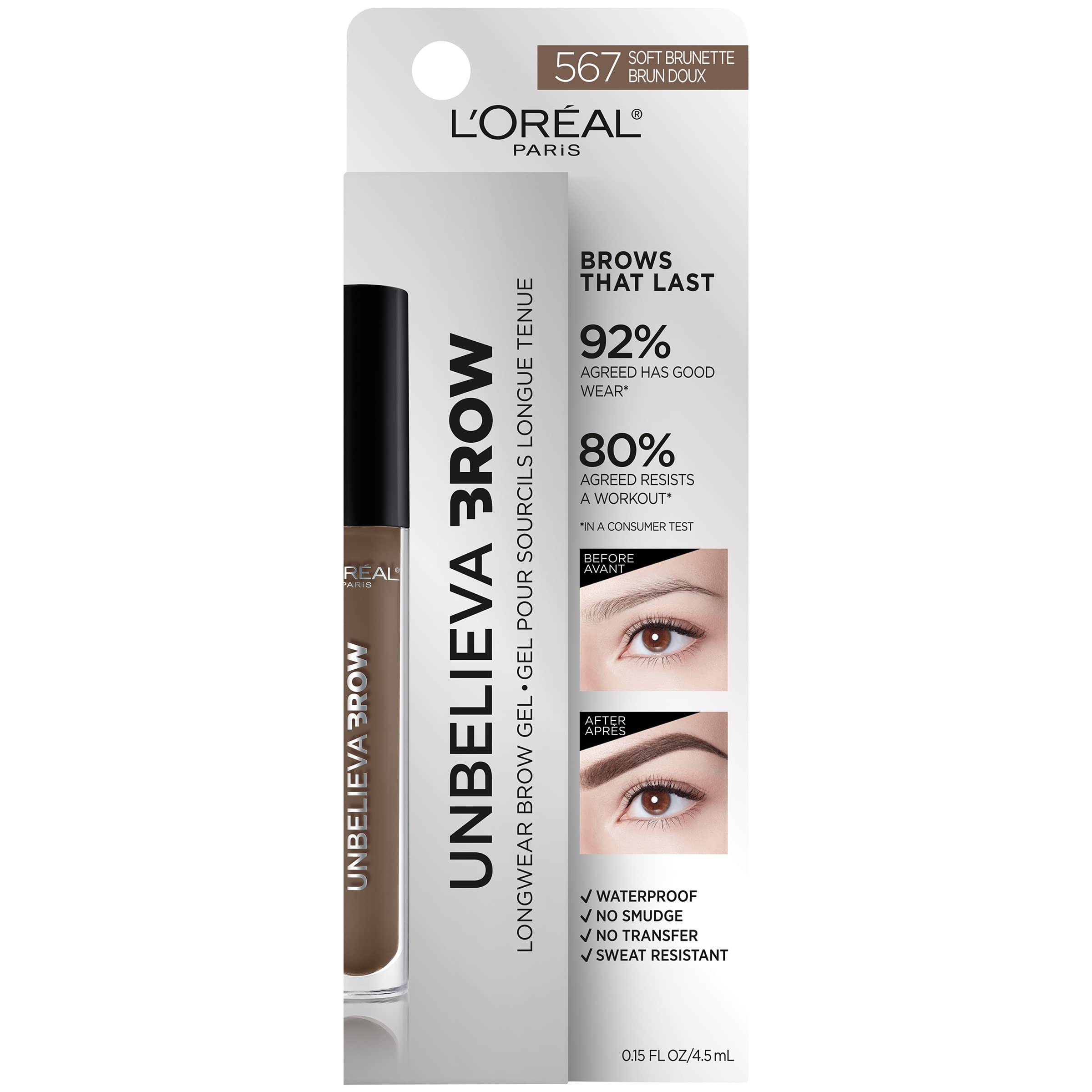 L'Oreal Paris Unbelieva-Brow - cepillo espiral para peinar y definir cejas con rapidez.