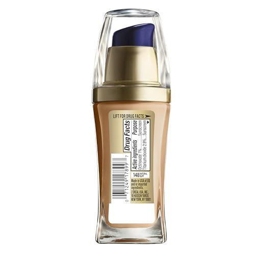 L'Oreal Paris Visible Lift Serum Absolute Foundation swatch on skin shows radiant, even tone