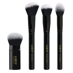 LORYP set de 4 brochas para rostro con aerógrafo retrátil, ideal para retoques.