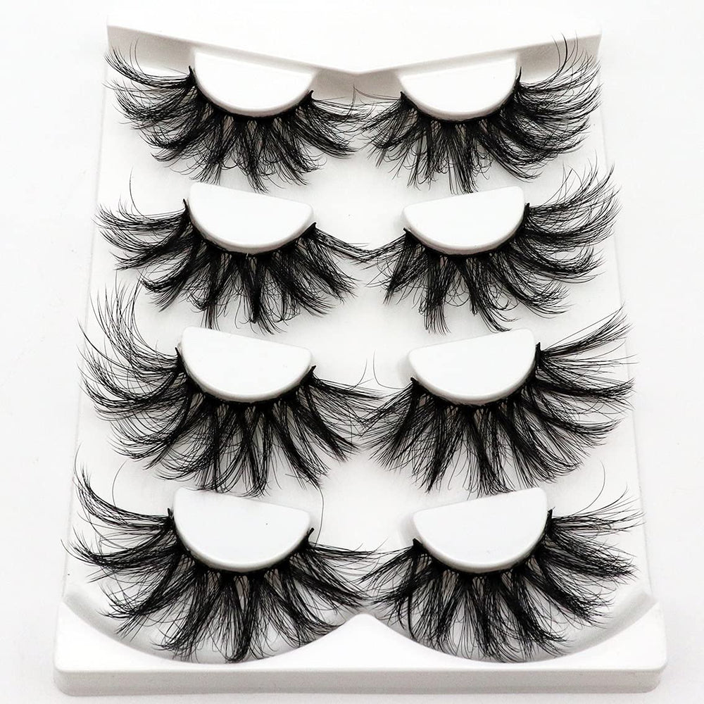 Losha pestañas 3D 25mm, volumen extremo para look nocturno.