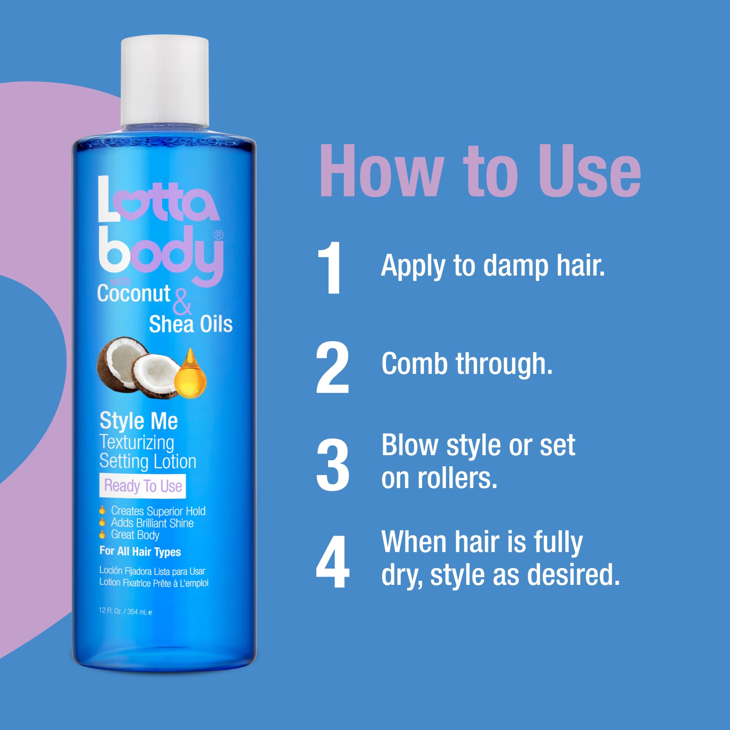 Lottabody Texturizing Setting Lotion con aceites de coco y karité.