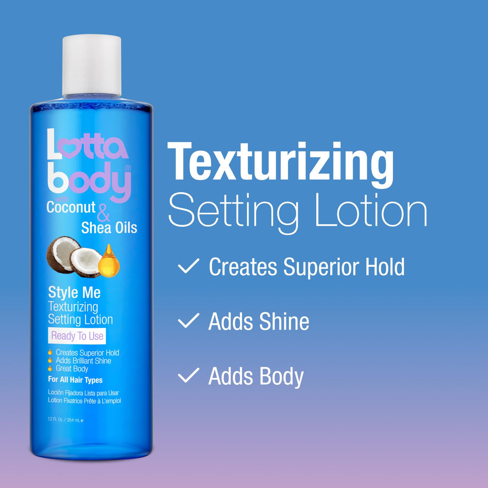 Lottabody Texturizing Setting Lotion realza brillo suave en el cabello.