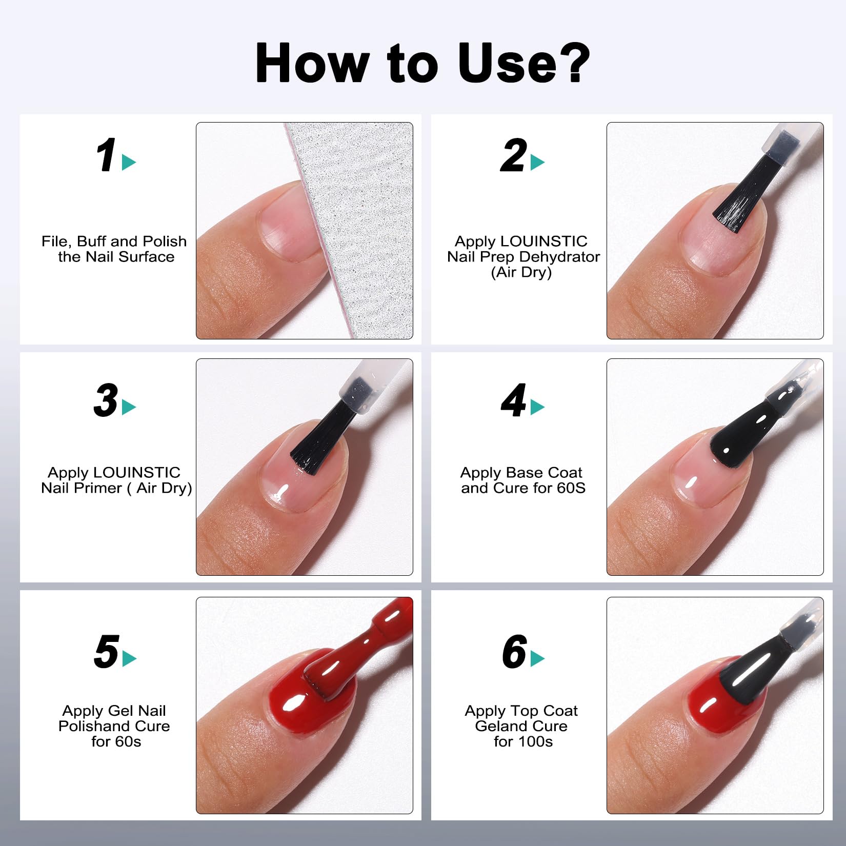LOUINSTIC primer uñas seguridad suave para uñas sensibles.