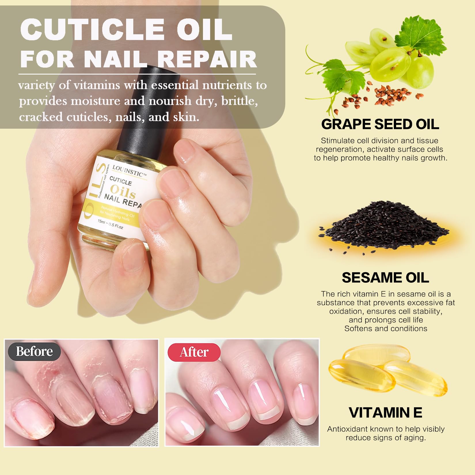 Louinstic Remoción Esmalte UV Gel Fácil para uñas