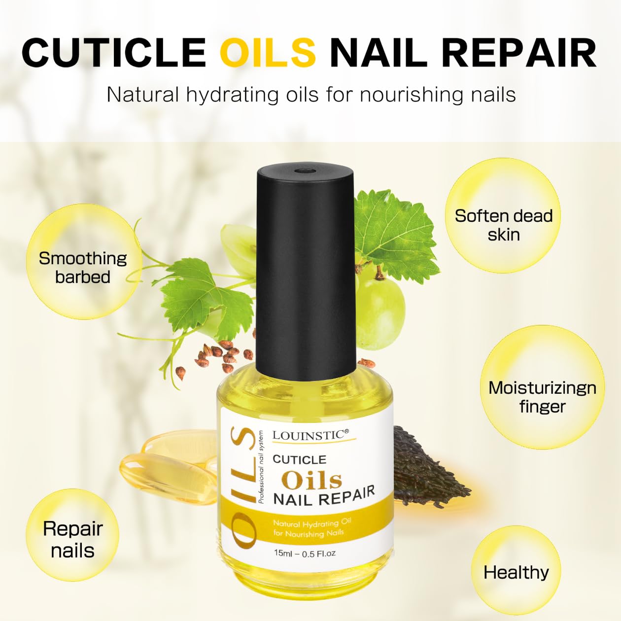 Louinstic Removedor Esmalte Acrílicas Seguro para Uñas