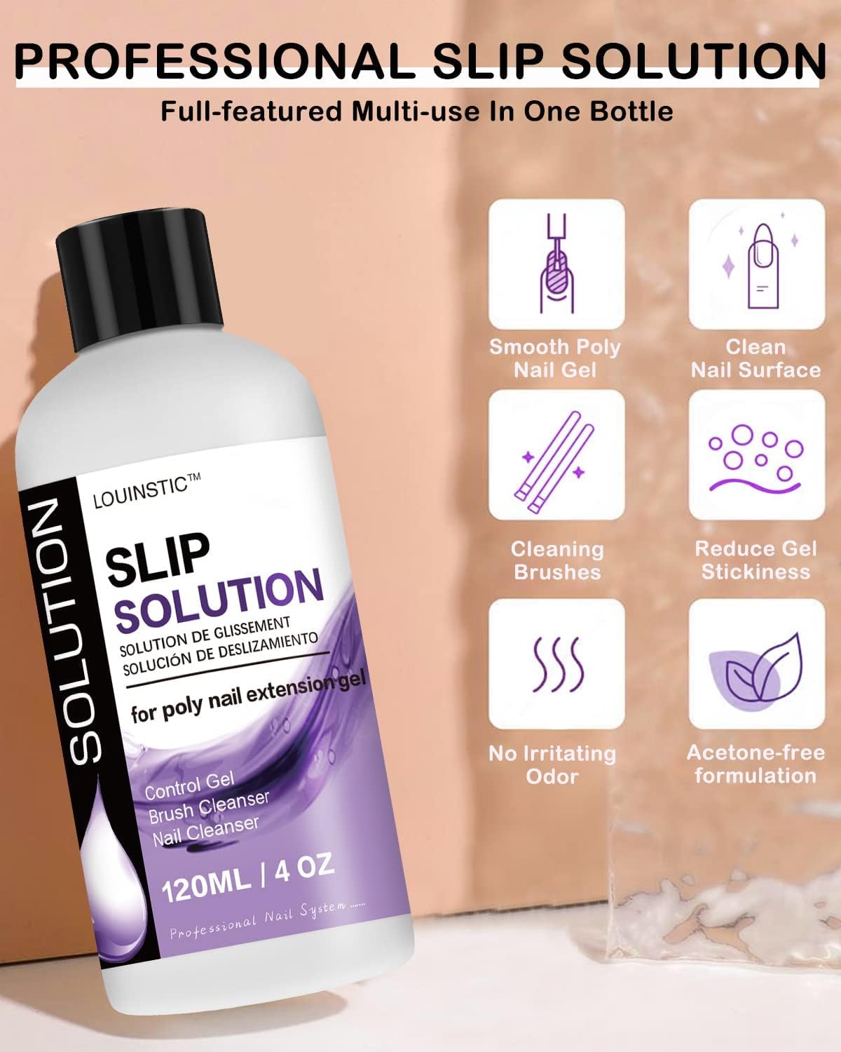 Solución deslizante Louinstic sin olor para uso cómodo.