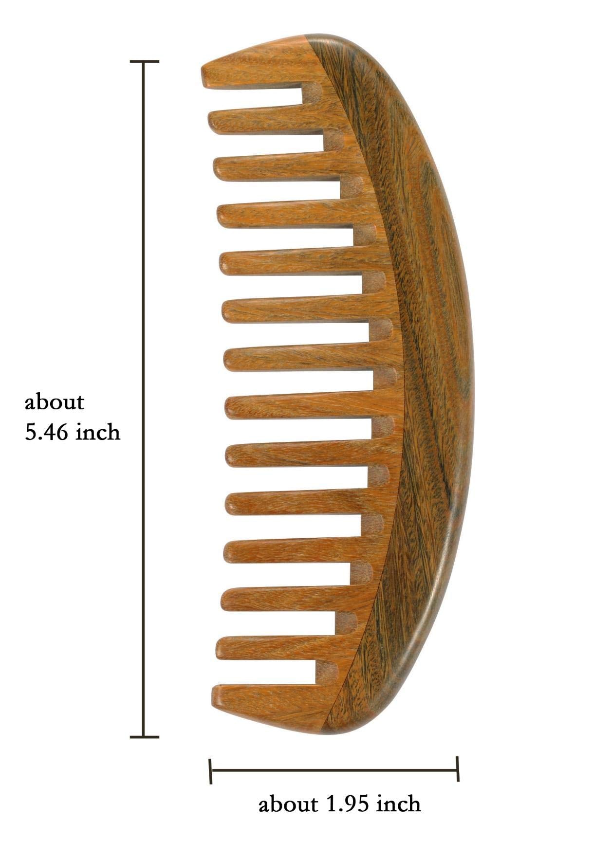 Paquete de dos peines de sándalo Louise Maelys, ideal para rizos y cabello teñido.