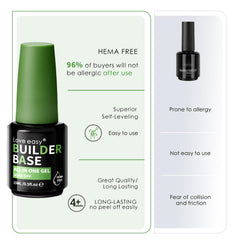 Love easy aplicacion base gel, capa uniforme para uñas lisas