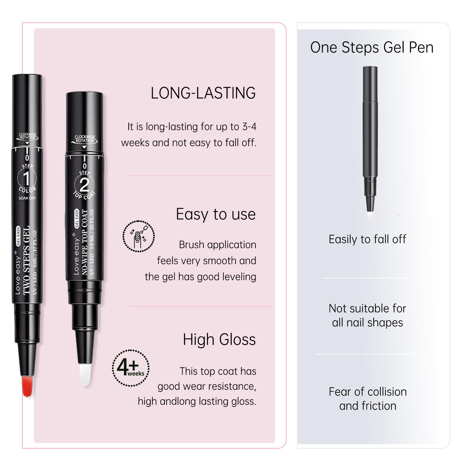 Love easy Hema Free Gel Nail Polish Pen Set aplicación rápida para uñas elegantes