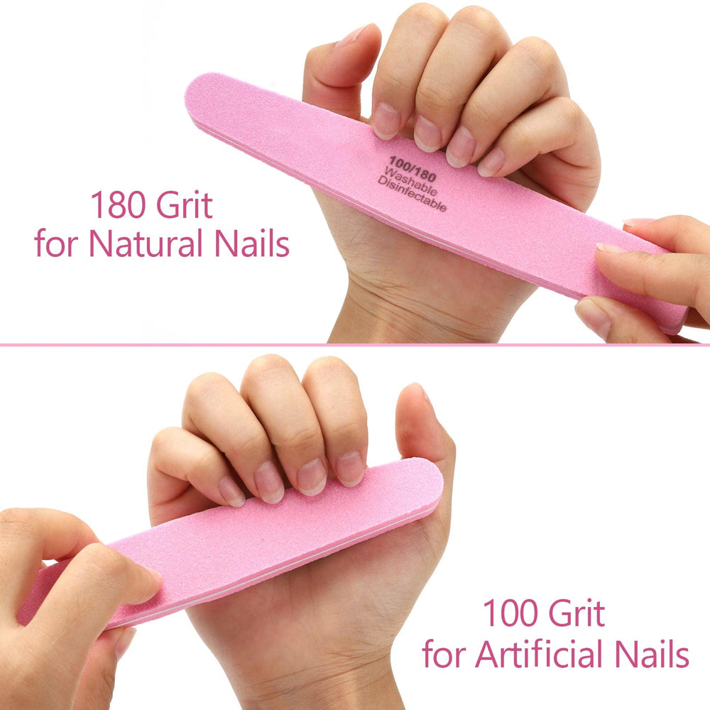 LoveBB lima de uñas rosa 180 grano, prepara para esmalte.