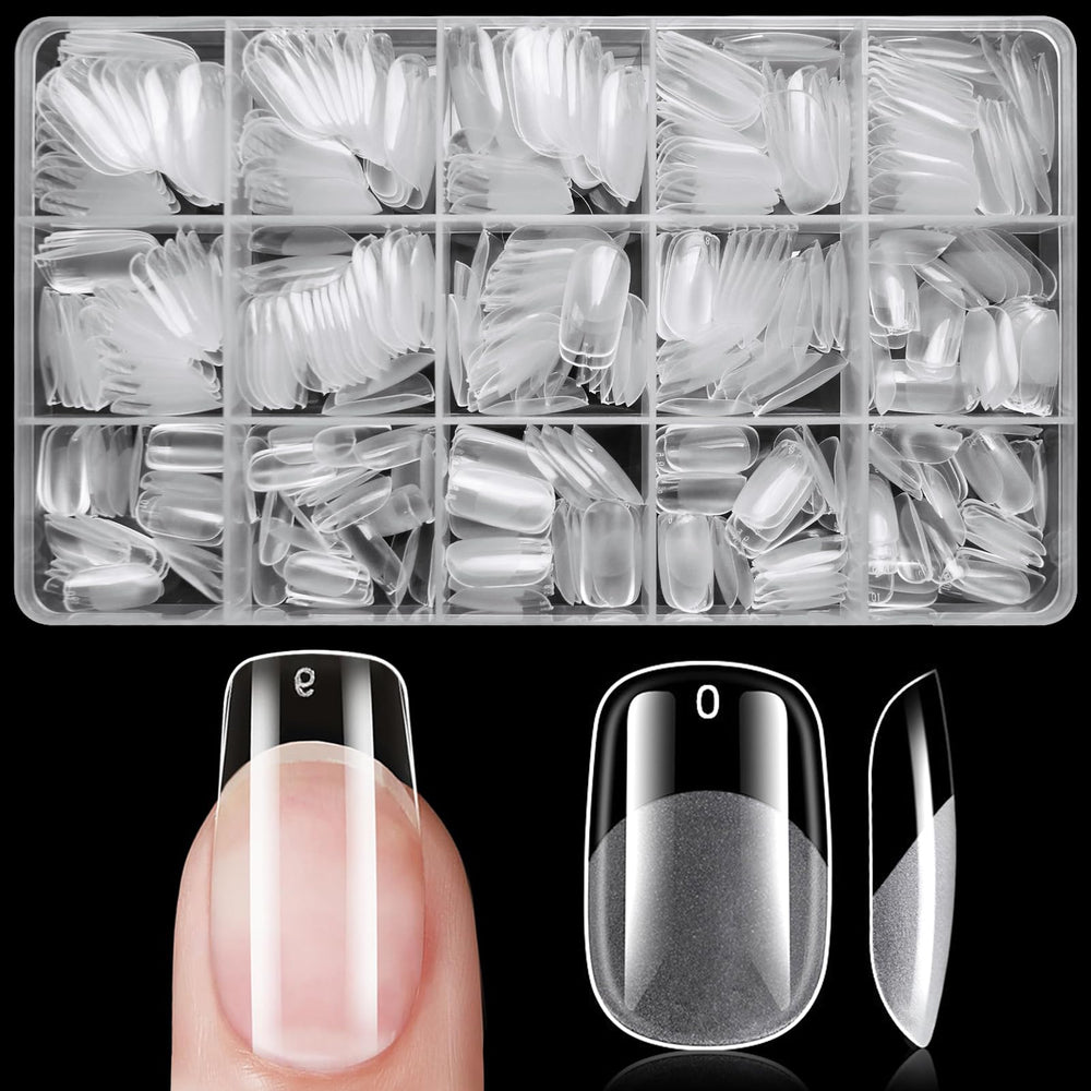 LoveOurHome extensiones de uñas squoval transparentes para un acabado limpio
