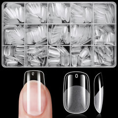 LoveOurHome extensiones de uñas squoval transparentes para un acabado limpio