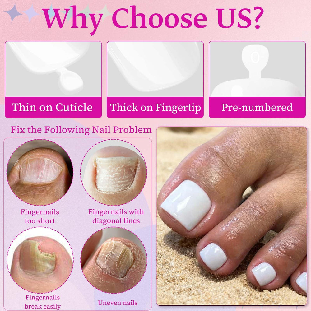 LoveOurHome uñas cortas y cuadradas para dedos de los pies