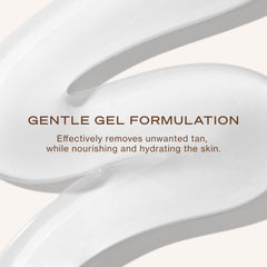 Loving Tan Deluxe Tan Remover Gel en manos aplicándose para activar una base limpia