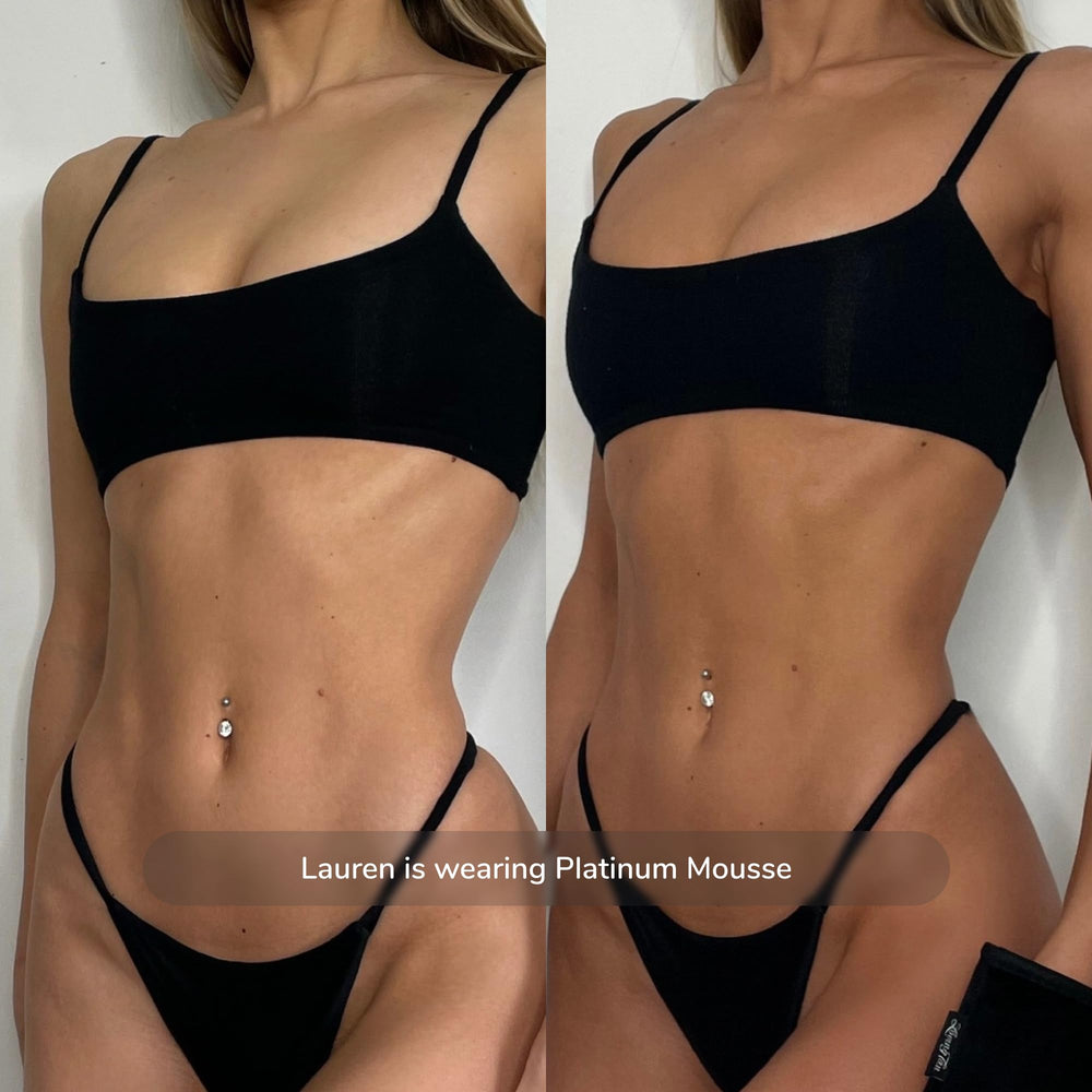 Loving Tan Platinum Mousse: desarrollo tras 8 horas para un tono final.