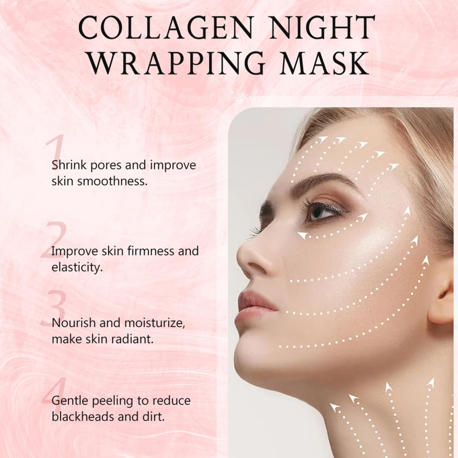 LOYOTICE collagen mask brush application demonstrates easy night-time use.