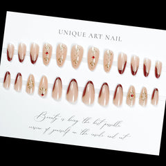Kit de 24 uñas falsas LPOODDNU con tallas variadas para manicura DIY.
