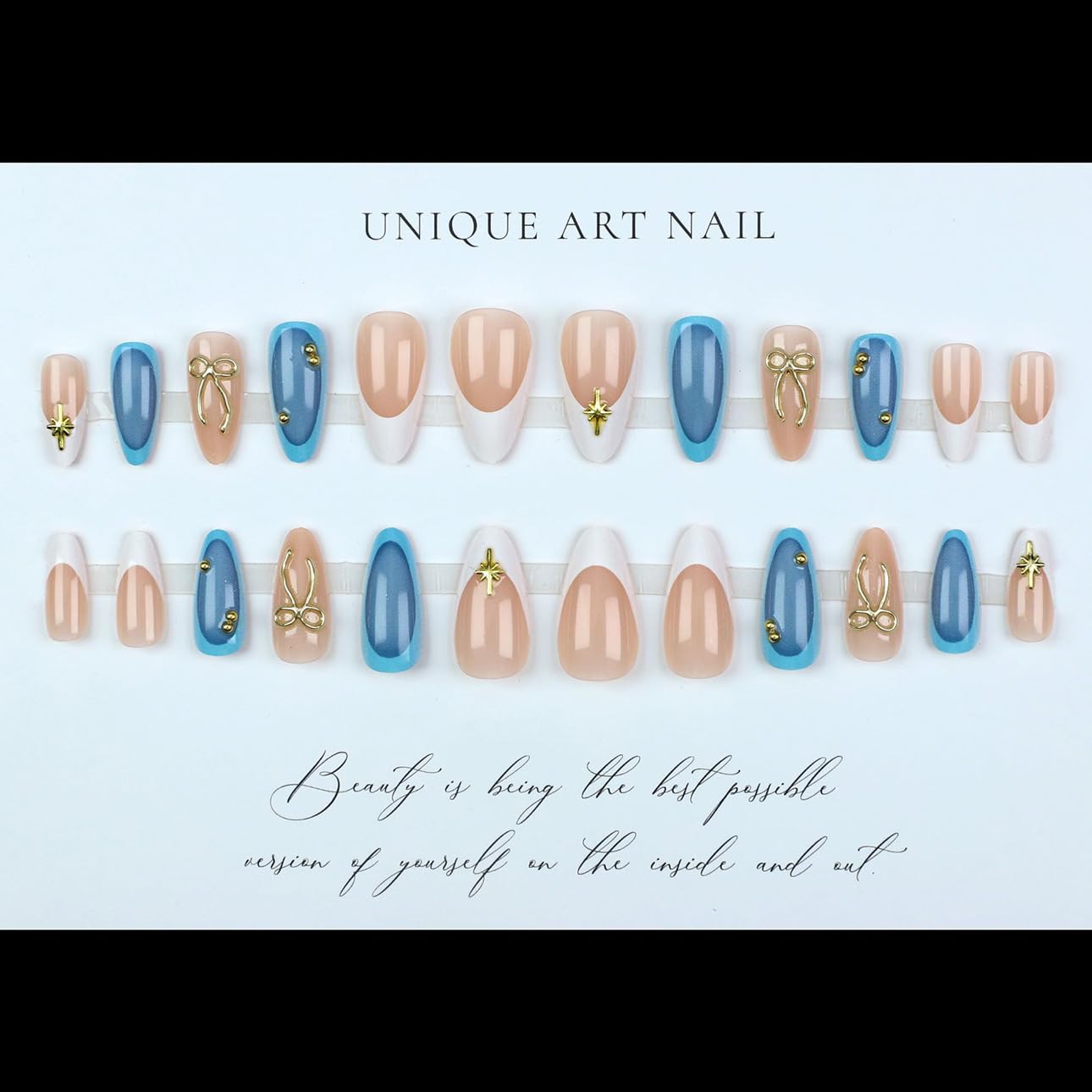 Acabado brillante LPOODDNU en uñas postizas para un aspecto profesional en casa