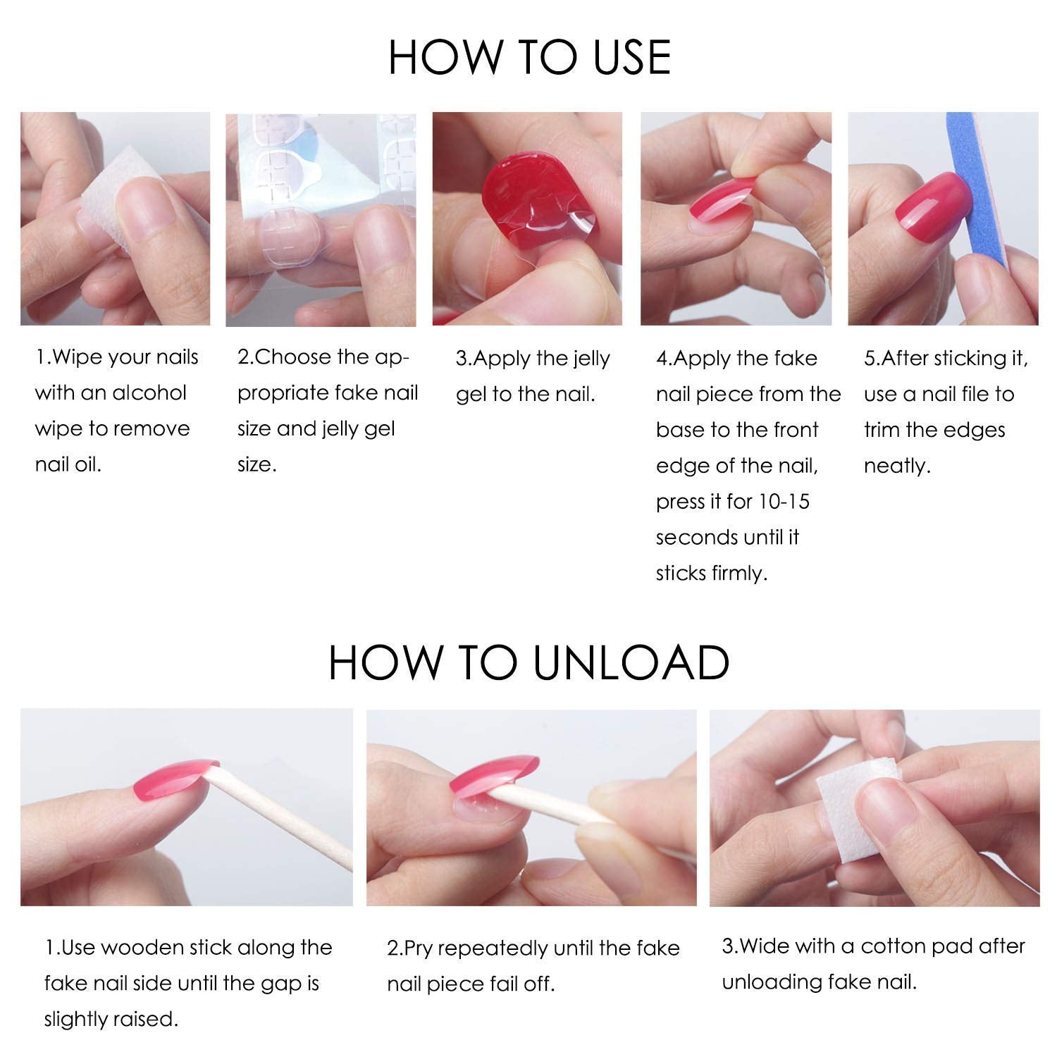 Uñas reutilizables LPOODDNU para retoques y reutilización