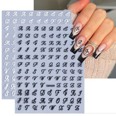 LRKNNO corazones y letras 3D para uñas, decoración chic.