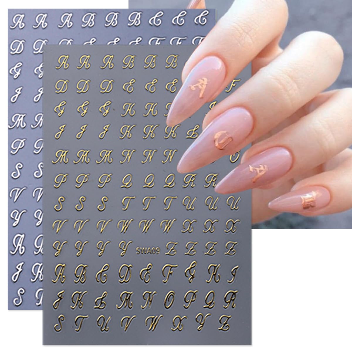 LRKNNO letras retro para uñas, ideal para diseño creativo.