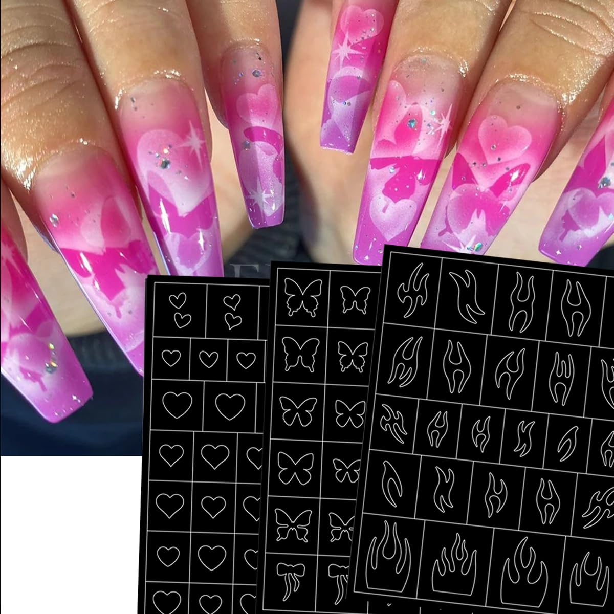 LRKNNO plantillas uñas patrones varios para estilos personalizados