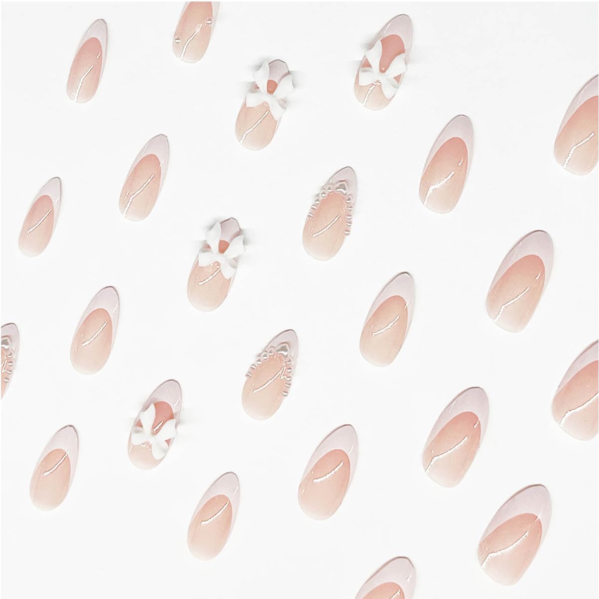 LRKNNO uñas acrílicas rosadas nude para un aspecto natural y sofisticado.