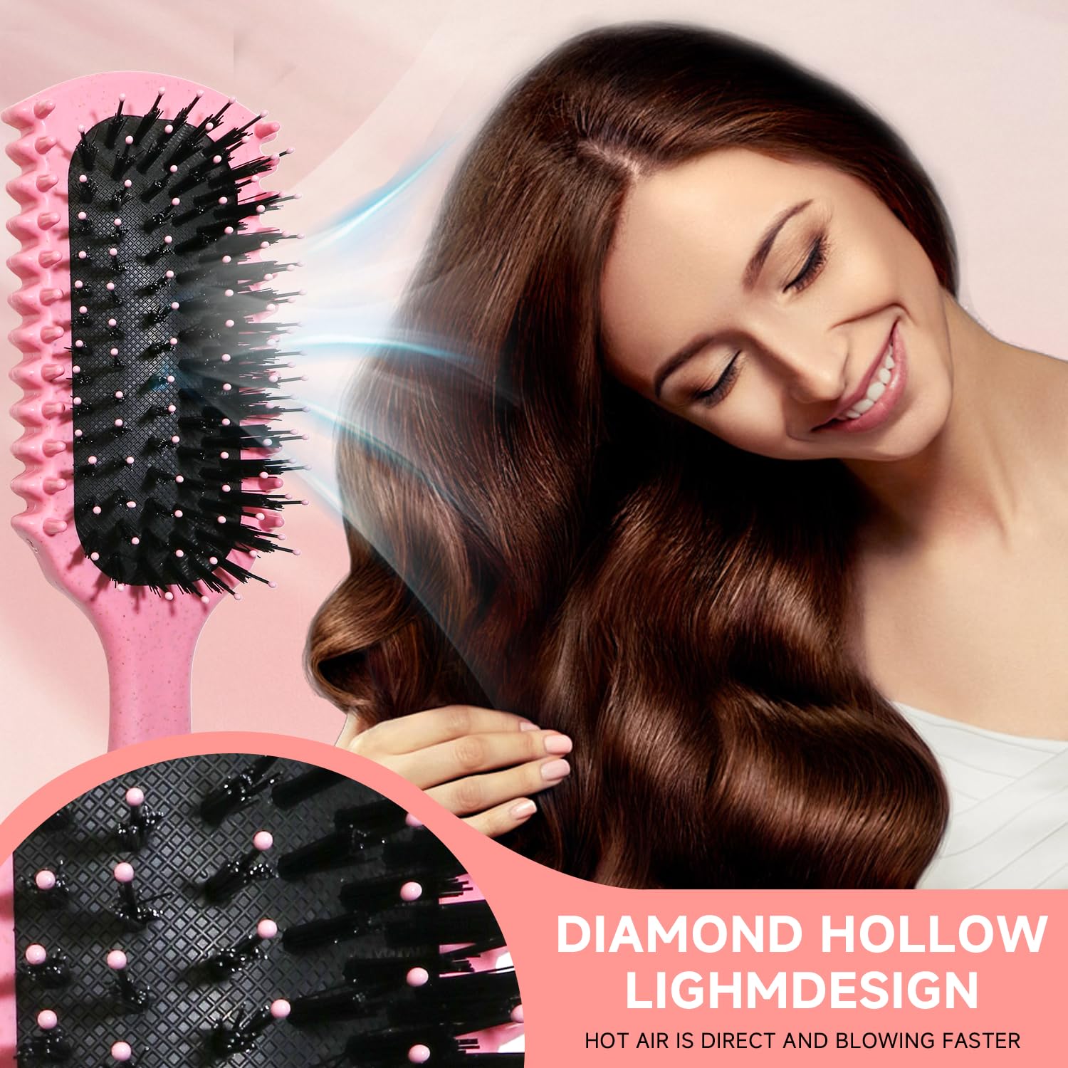 LSKHJT cepillo con mango ergonómico antideslizante para peinado cómodo.