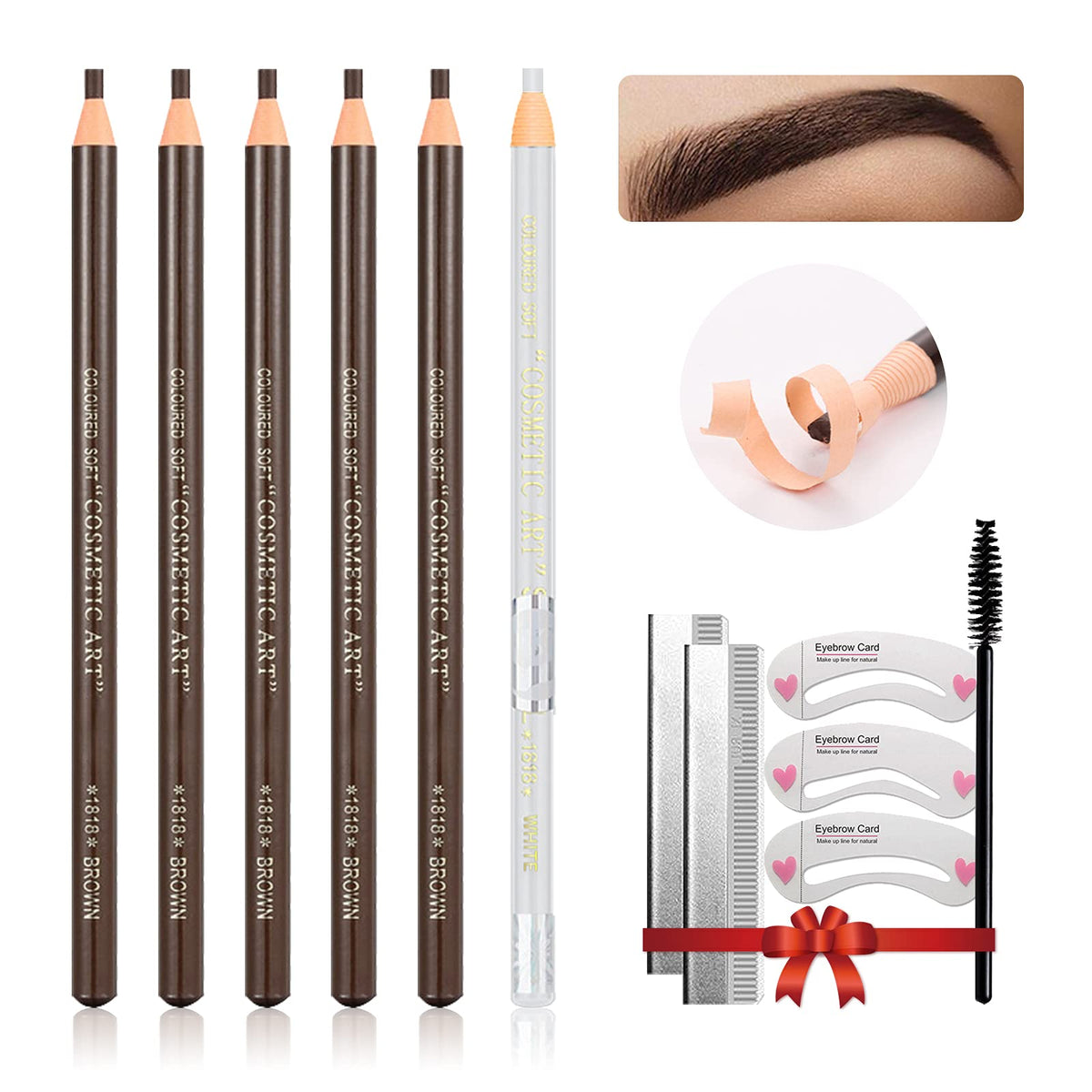 Set LSxia para cejas impermeables desprendible, relleno rápido y duradero.