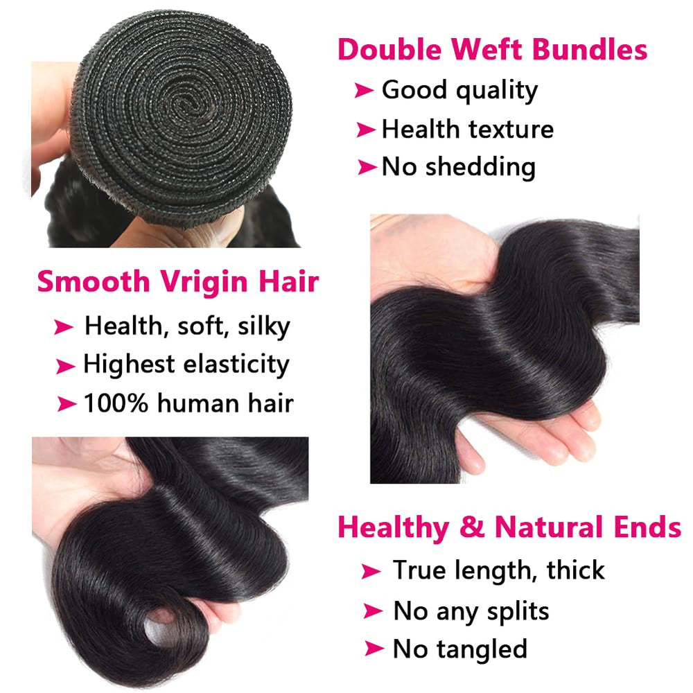 LUCASHA: paquetes de cabello brasileño con onda para volumen y densidad.