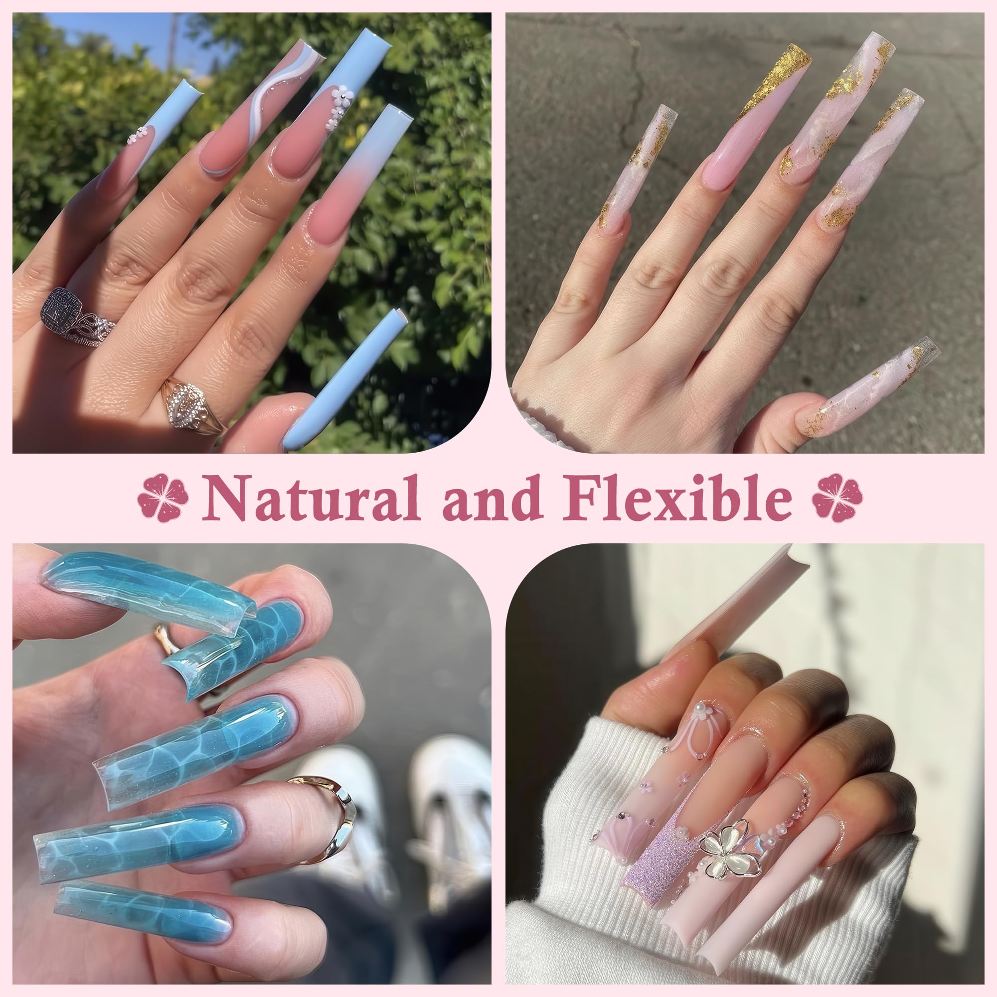 Luckyfairy Uñas Tip XXL pre-buff, sin curva C, facilita la aplicación.