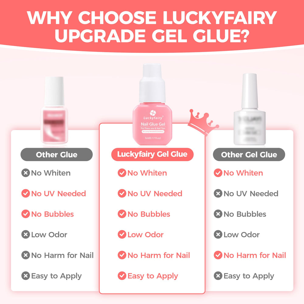 Luckyfairy acabado suave con brillo sutil en uñas.