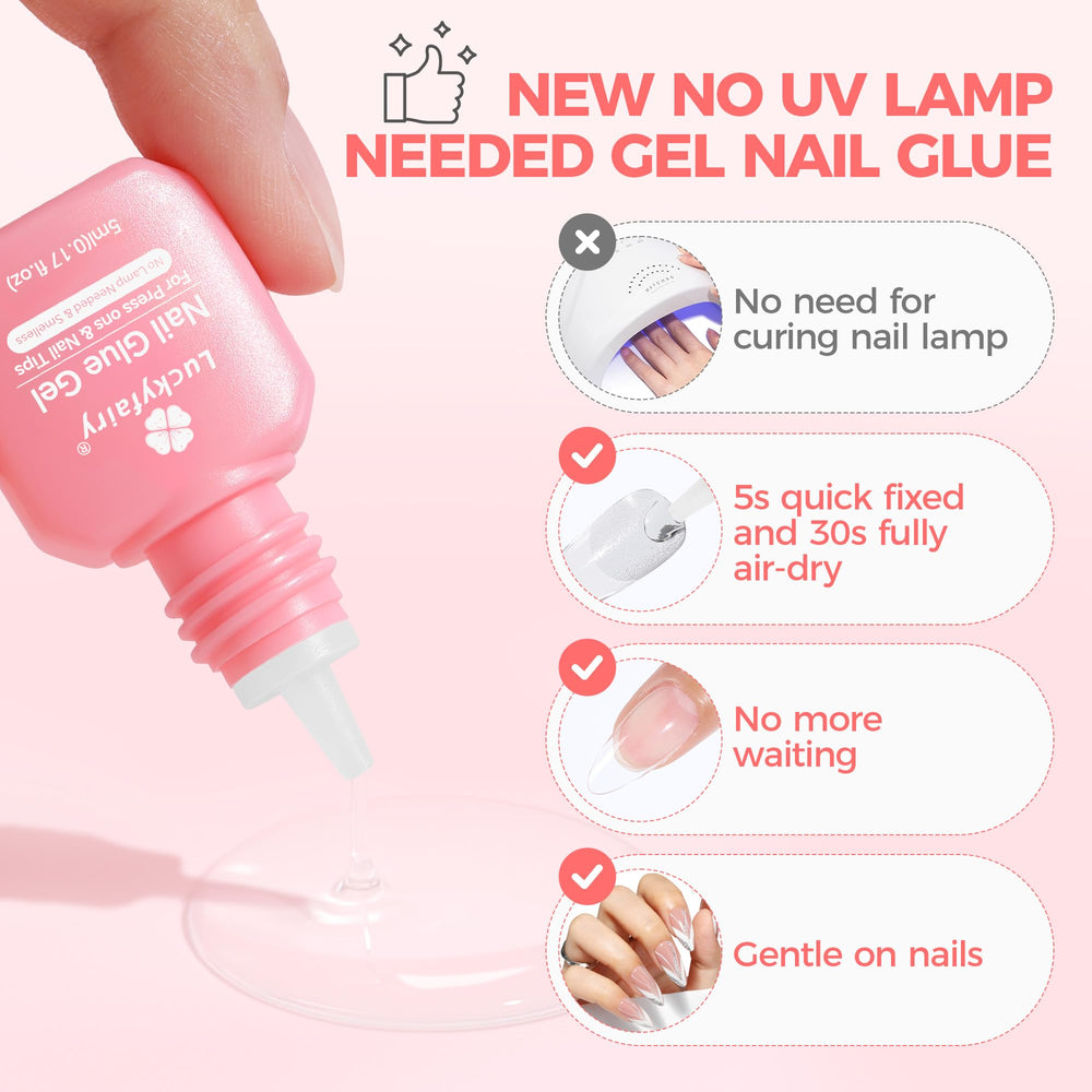 Luckyfairy aplicación rápida en 5 segundos para uñas postizas.