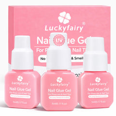 Luckyfairy pegamento gel para uñas sin lámpara UV, fijación rápida.