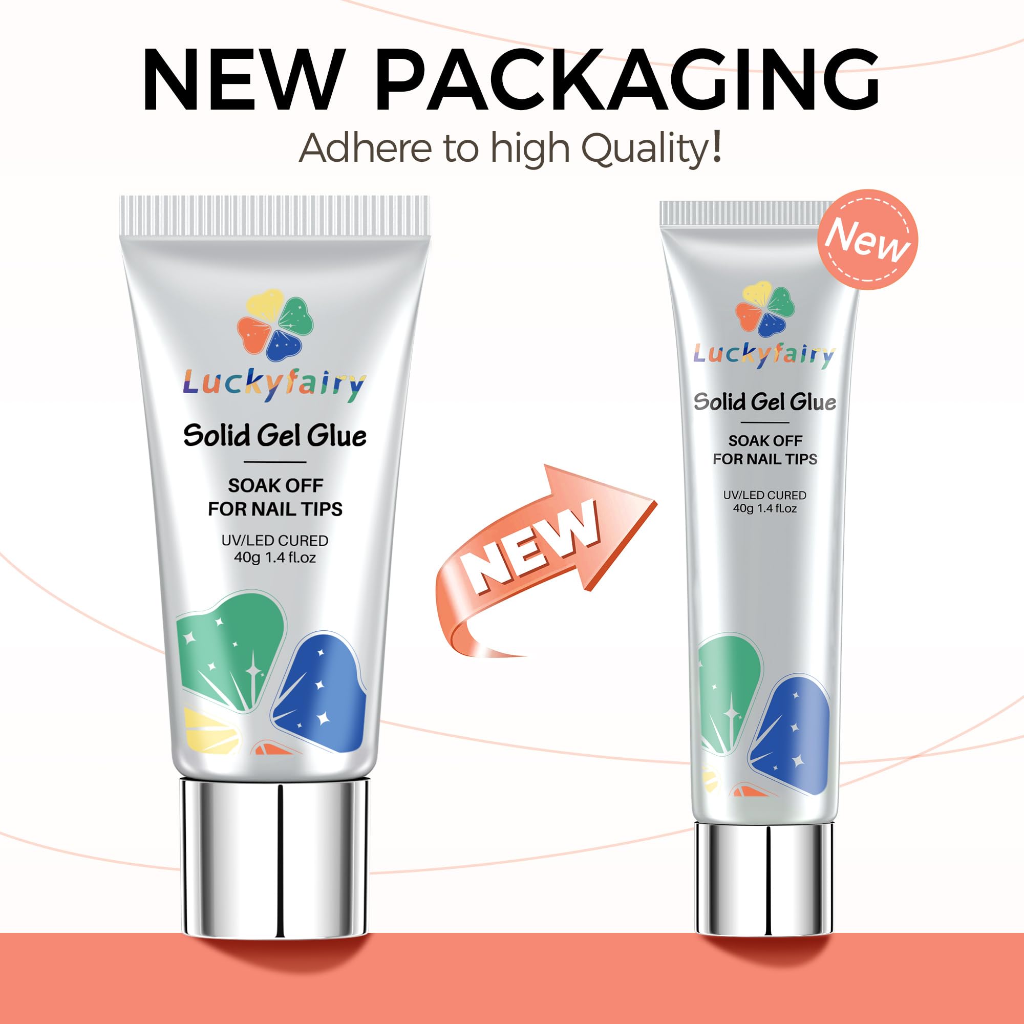 Luckyfairy fórmula limpia, remoción fácil sin dañar uñas naturales.