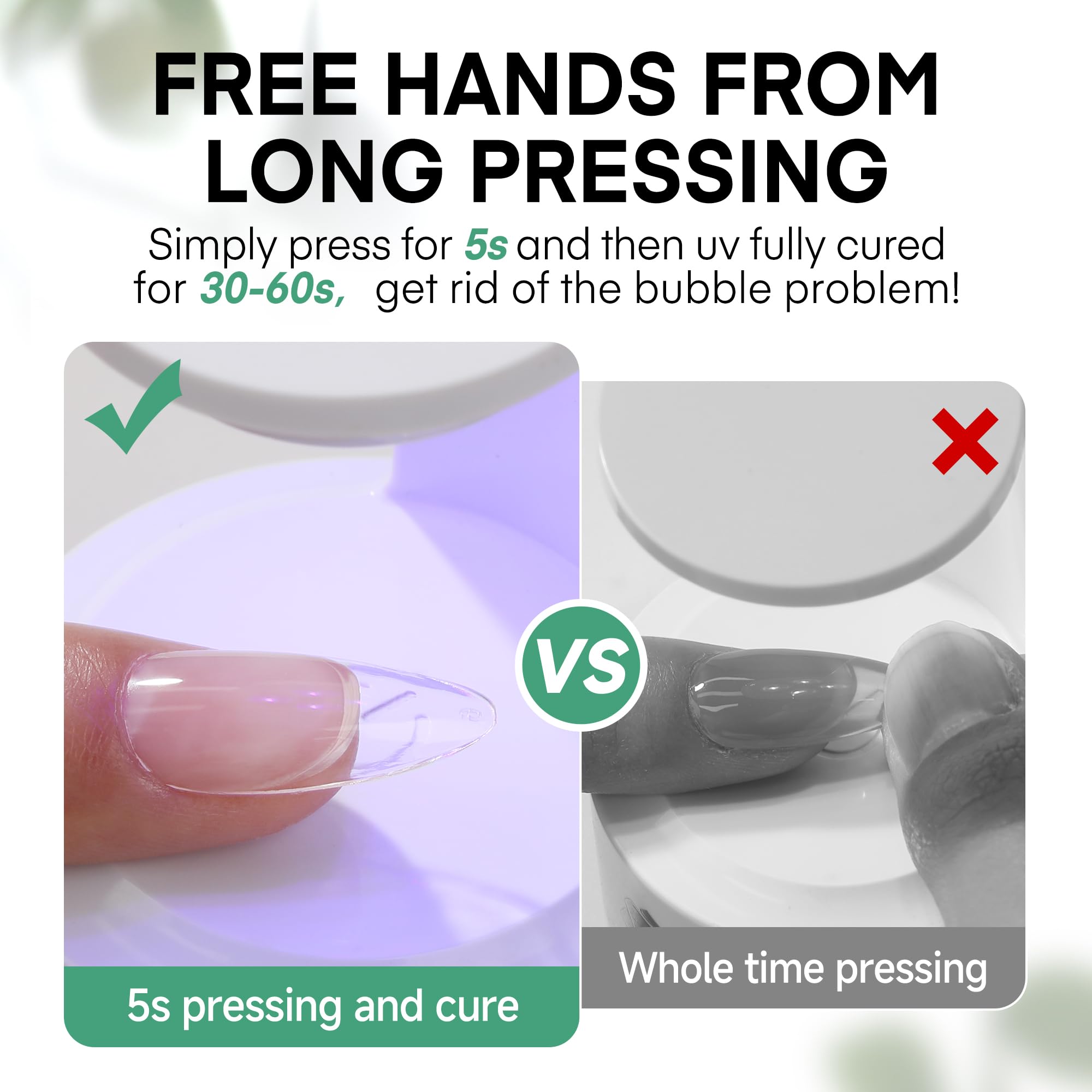 Luckyfairy remoción fácil, proceso suave para conservar uñas naturales.