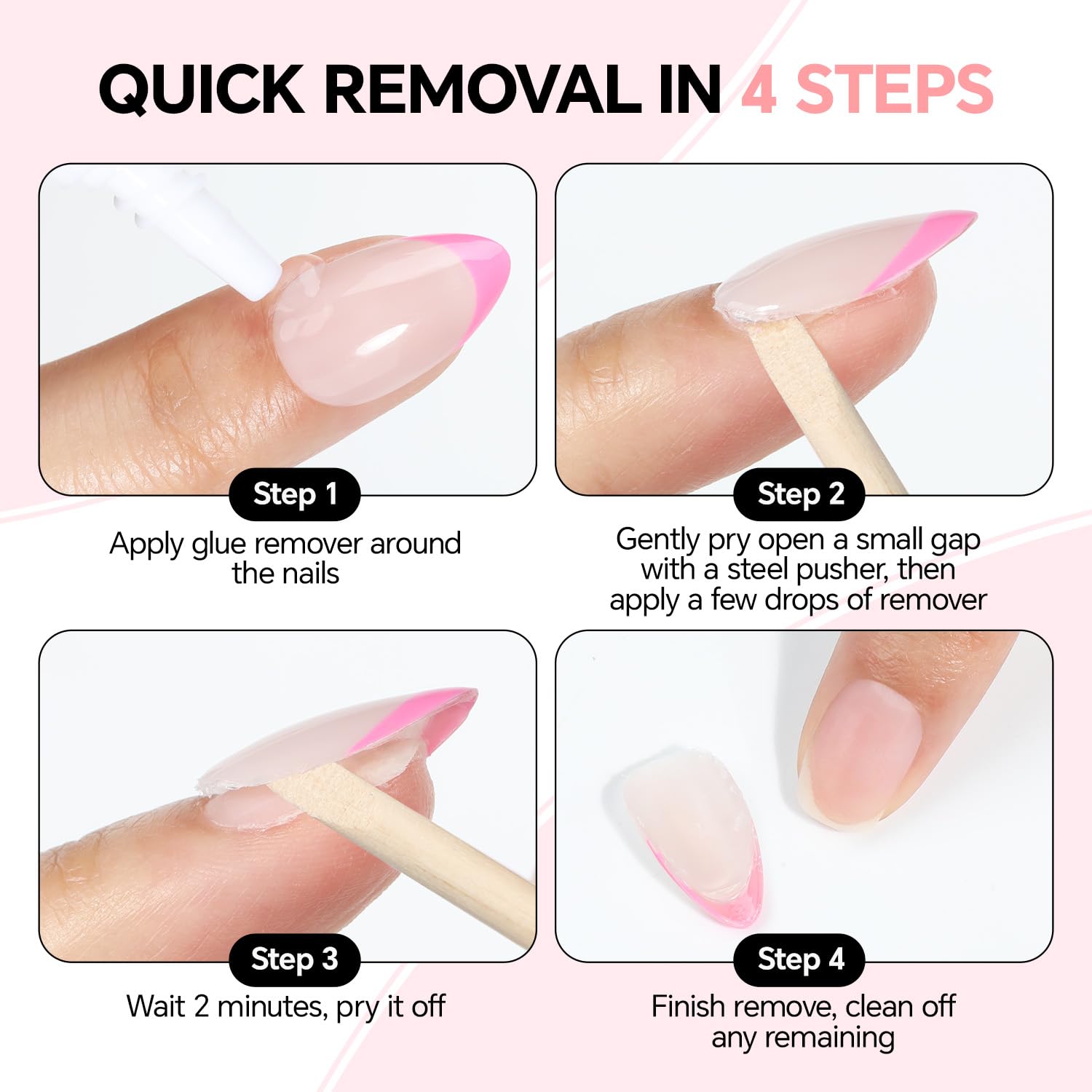 Luckyfairy removedor rápido evita limado agresivo al retirar uñas falsas.
