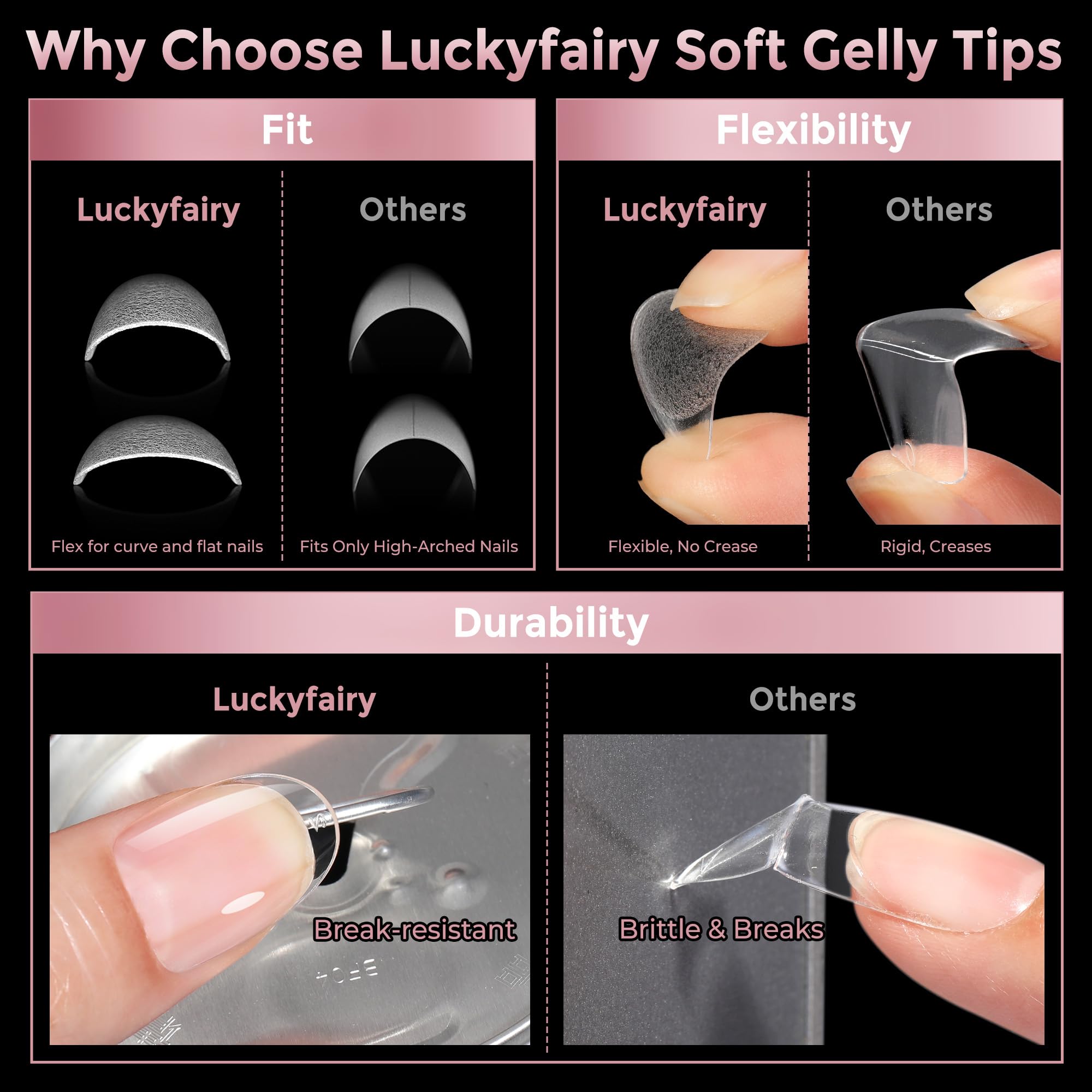 Luckyfairy tapas de uñas para múltiples usos en casa y salón