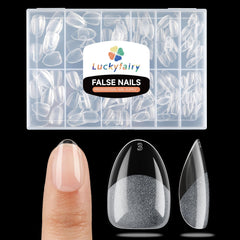 Luckyfairy tips uñas almendra extra cortas, lista para extensión.
